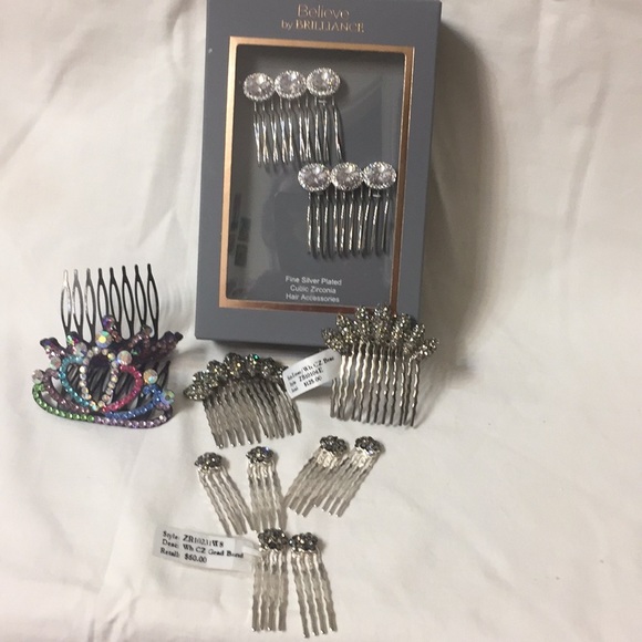 16 Piece Cubic Zirconia Hair 4 small extra (free) - Picture 6 of 9